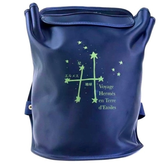 HERMES Satin Voyage Sherpa Star Backpack, Authentic. GUC